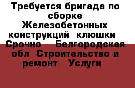 Требуется бригада по сборке Железобетонных конструкций (клюшки). Срочно! - Белгородская обл. Строительство и ремонт » Услуги   